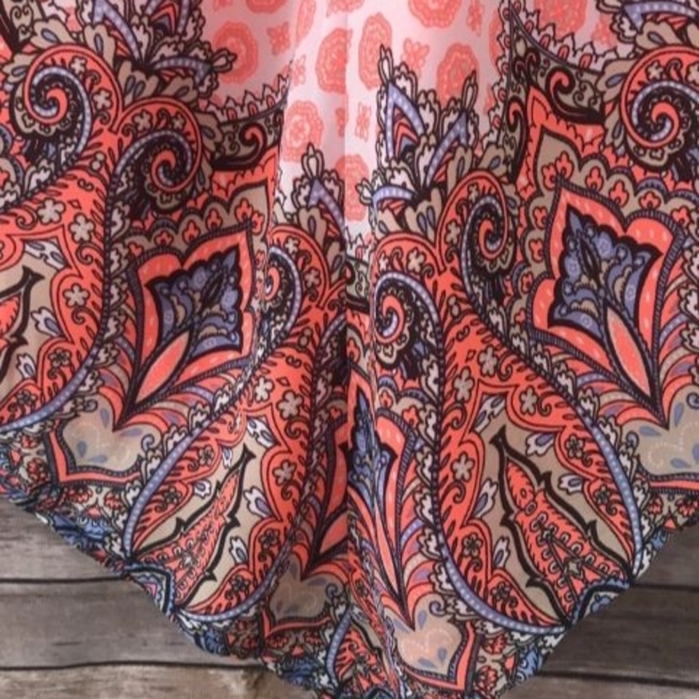 Pink & Orange Sleeveless Lightweight Reversible Top Size M By Three Of Hearts - Picture 3 of 7